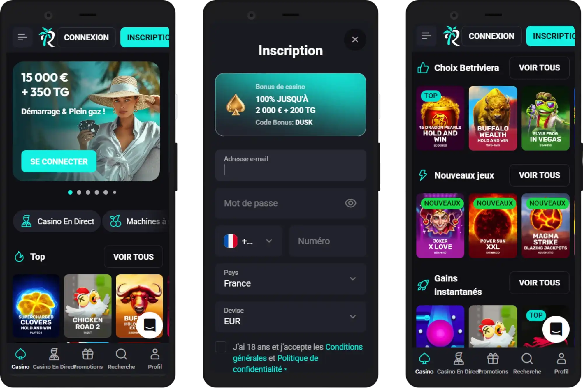 Casino mobile Bet Riviera – jouez sur smartphone et tablette partout